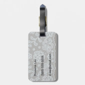 レースパターン、花のヴィンテージ6 ラゲッジタグ (裏面縦)