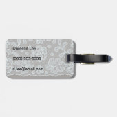 レースパターン、花のヴィンテージ6 ラゲッジタグ (裏面横)