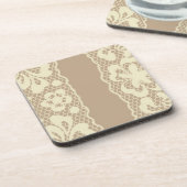 レースパターン、花のヴィンテージ7 コースター (左側)