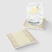 レースパターン、花のヴィンテージ7 ストーンコースター (横)