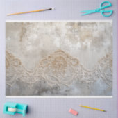 レースパティーナ、ベージュグレーシャビーシックな背景 薄葉紙 (クラフト)