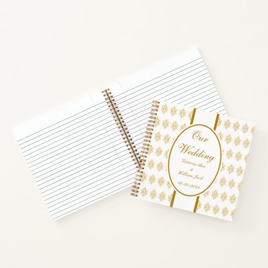 レースパーソナライズされたの結婚ゲストブックギフト ノートブック (内部)