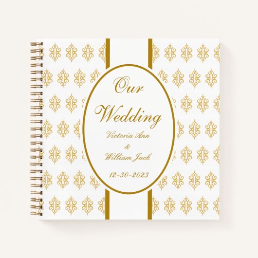 レースパーソナライズされたの結婚ゲストブックギフト ノートブック (正面)