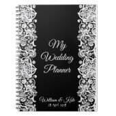 レースパーソナライズされたウェディングプランナー手帳 ノートブック (正面)