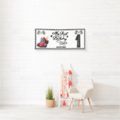 レースパーソナライズされたカーをテーマにした誕生日パーティバナー 横断幕 (インサイチュ)