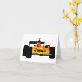 レースパーソナライズされたカー誕生日パーティギフト カード (黄色い花)