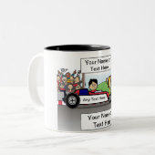 レースパーソナライズされたカー、ユースドライバー – 男性の漫画 ツートーンマグカップ (正面左)