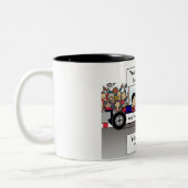 レースパーソナライズされたカー、ユースドライバー – 男性の漫画 ツートーンマグカップ (左)