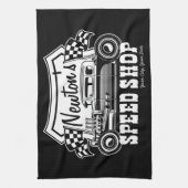 レースパーソナライズされたス改造ピースショップガレージ キッチンタオル (縦)