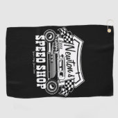 レースパーソナライズされたス改造ピースショップガレージ ゴルフタオル (横)