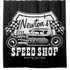 レースパーソナライズされたス改造ピースショップガレージ シャワーカーテン