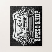 レースパーソナライズされたス改造ピースショップガレージ ジグソーパズル (縦)