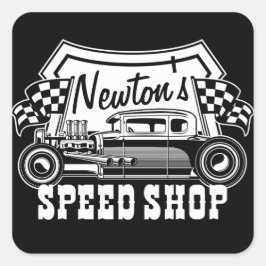 レースパーソナライズされたス改造ピースショップガレージ スクエアシール