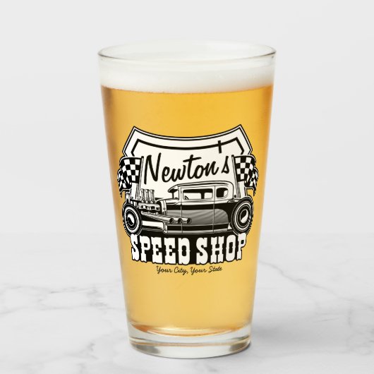 レースパーソナライズされたス改造ピースショップガレージ タンブラーグラス (ドリンク正面)