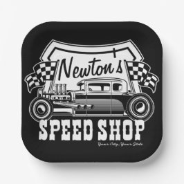 レースパーソナライズされたス改造ピースショップガレージ ペーパープレート