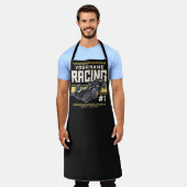 レースパーソナライズされたチームファストレースカーのドライバー エプロン (着用した状態)