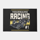 レースパーソナライズされたチームファストレースカーのドライバー ドアマット (正面)