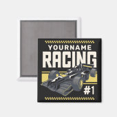 レースパーソナライズされたチームファストレースカーのドライバー マグネット (正面/裏面)