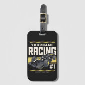 レースパーソナライズされたチームファストレースカーのドライバー ラゲッジタグ (正面縦)