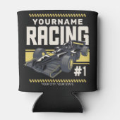 レースパーソナライズされたチームファストレースカーのドライバー 缶クーラー (裏面)