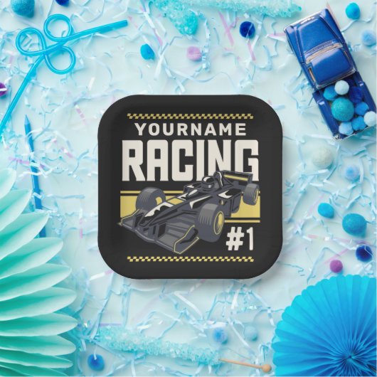 レースパーソナライズされたチームファストレースカー  ペーパープレート (パーティー)