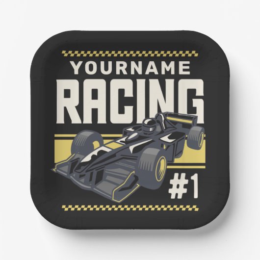 レースパーソナライズされたチームファストレースカー  ペーパープレート (正面)