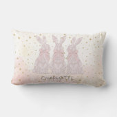 レースパーソナライズされたバニーイースターピロー ランバークッション (裏面)