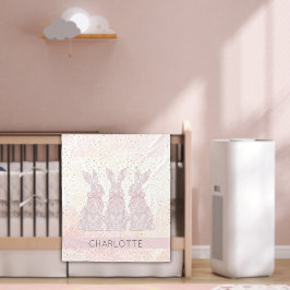 レースパーソナライズされたバニーイースターブランケット フリースブランケット