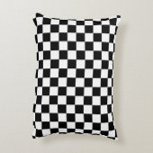 レースパーソナライズされたフラッグ黒白 アクセントクッション (裏面(縦))