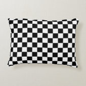 レースパーソナライズされたフラッグ黒白 アクセントクッション (裏面)