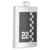 レースパーソナライズされたフラッグ黒白 フラスク (右)