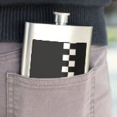 レースパーソナライズされたフラッグ黒白 フラスク (インサイチュ)