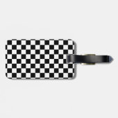 レースパーソナライズされたフラッグ黒白 ラゲッジタグ (裏面横)