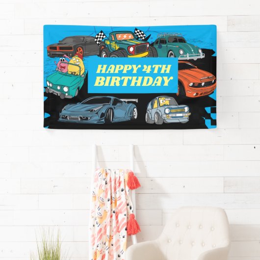 レースパーティーの背景、ゴーカートパーティー、車 横断幕 (インサイチュ)