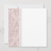 レースパールスダマスクピンクシックエレガントブライダルシャワー 招待状 (裏面)