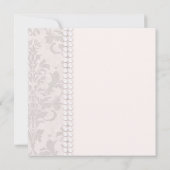 レースパールスダマスクピンクシックエレガントブライダルシャワー 招待状 (裏面)