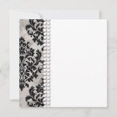 レースパールダマスク白黒フォーマルブライダルシャワー 招待状 (裏面)