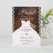 レースパールブライダルドレ素朴スウッドブライダルシャワー 招待状 (スタンド正面)