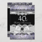 レースパールボウシルバーパープル40周年記念 招待状 (正面/裏面)