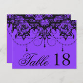 レースビクトリアンパープルテーブル番号PostCard ポストカード (正面/裏面)