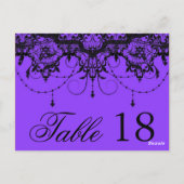 レースビクトリアンパープルテーブル番号PostCard ポストカード (裏面)