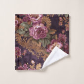 レースビクトリアンパープルバラモノグラム バスタオルセット (ウォッシュタオル)