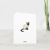 レースビクトリアン付き帽子の猫 サンキューカード (裏面)