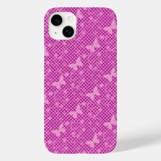 レースピンクの蝶のサムスンギャラクシーケース Case-Mate iPhoneケース (裏面)