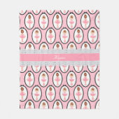 レースピンクバレリーナパターン フリースブランケット (正面)