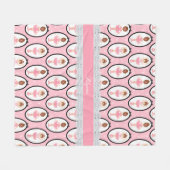 レースピンクバレリーナパターン フリースブランケット (正面(横))