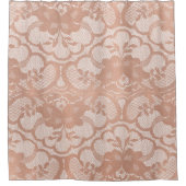 レースピンクローズ金ゴールドホワイト赤面ピンクフローラ シャワーカーテン (正面)