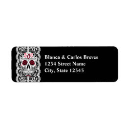 レースファンシーシュガースカル差出人住所ラベル ラベル