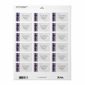 レースフェイクとリボンの紫色の黒い住所 シール (フルシート)