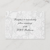 レースフェイクとリボンの紫色の黒い披露宴カード エンクロージャーカード (裏面)